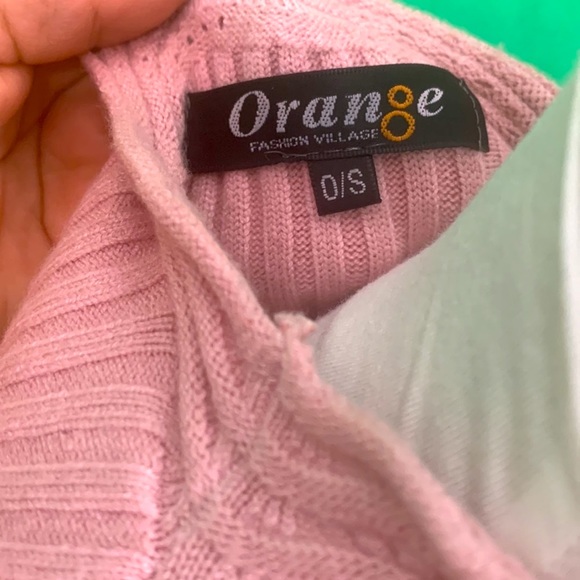 ORANGE FASHION VILLAGE WOMAN’S STRETCHY SWEATER SIZE S PINK NWOT - Picture 6 of 8